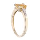 9ct Yellow Gold Created Citrine And Diamond Stone Set Ring