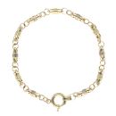 14ct Yellow and White Gold Greek Key Belcher Bracelet 8.5"