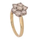 18ct Yellow Gold 1.50ct Brilliant Cut Diamond Daisy Cluster Ring