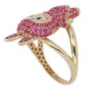 14ct Yellow Gold Pink Gemstone Bunny Ring