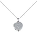 Silver Patterned Heart Pendant And Chain 18" By Icesia