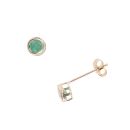 9ct Yellow Gold Emerald Stud Earrings