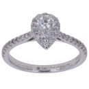 18ct White Gold 0.51ct Pear Cut And Brilliant Cut Diamond Cluster Ring