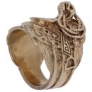 9ct Yellow Gold Patterned Saddle Ring
