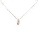 9ct White and Rose Gold Cubic Zirconia Fancy Pendant and Chain 18"
