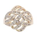 9ct Yellow Gold 0.50ct Diamond Lattice Crossover Ring