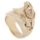 9ct Yellow Gold Patterned Saddle Ring