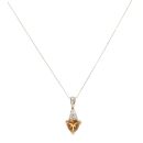 9ct Yellow Gold Cubic Zirconia and Citrine Pendant and Chain 18"