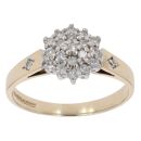 9ct Yellow Gold 0.25ct Brilliant Cut Diamond Cluster Ring