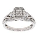 18ct White Gold 0.41ct Princess Cut Diamond Cluster Ring