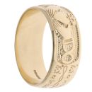 9ct Yellow Gold Claddagh Style 7.9mm Wedding Band