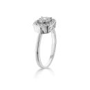 9ct White Gold 0.20ct Diamond Square Cluster Ring