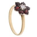 18ct Yellow Gold 0.10ct Diamond And Garnet Ring