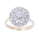 9ct Yellow Gold 1.00ct Brilliant Cut Diamond Cluster Ring