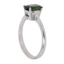 9ct White Gold Green Gemstone Single Stone Ring
