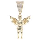 9ct Yellow Gold Cubic Zirconia Cherub Pendant