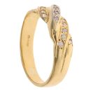 18ct Yellow Gold Cubic Zirconia Crossover Ring