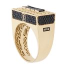 14ct Yellow Gold Monaco Black Cubic Zirconia Signet Ring