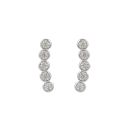 Sterling Silver Bezel Set Cubic Zirconia Drop Stud Earrings