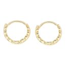 Silver Gold Plated Leaf Huggie Earrings