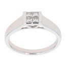 9ct White Gold 0.33ct Princess Cut Diamond Cluster Ring