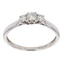 9ct White Gold 0.33ct Diamond Trilogy Ring