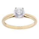 18ct Yellow Gold 1.00ct Brilliant Cut Diamond Solitaire Ring