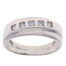 9ct White Gold Cubic Zirconia Five Stone Crossover Ring