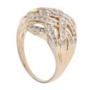 9ct Yellow Gold 0.50ct Diamond Lattice Crossover Ring
