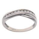 9ct White Gold 0.25ct Diamond Crossover Ring