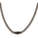 14ct Yellow Gold Monaco Classic Black Pave Lock Curb Chain 16"