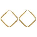 22ct Yellow Gold Classic Plain Square Hoop Earrings