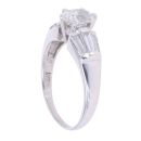 14ct White Gold 2.00ct Oval And Baguette Cut Diamond Solitaire Ring