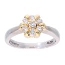 18ct Yellow and White Gold 0.40ct Diamond Cluster Ring