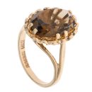9ct Yellow Gold Smoky Quartz Large Oval Ring
