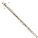 9ct Yellow Gold Double Row Cubic Zirconia Bracelet 7"