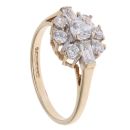9ct Yellow Gold Cubic Zirconia Cluster Ring