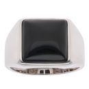 Silver Black Agate Square Signet Ring By Icesia Gents