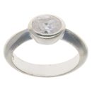 Silver Cubic Zirconia Single Stone Ring By Icesia