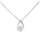 18ct White Gold 0.25ct Diamond Pendant and Chain 18"
