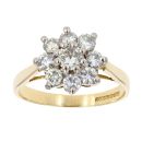 18ct Yellow Gold 1.00ct Diamond Cluster Ring