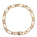 9ct Yellow Gold Figaro Bracelet 9"