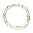 9ct Yellow Gold Plain ID Bracelet 8"
