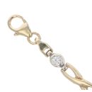9ct Yellow And White Gold Cubic Zirconia Bracelet 7"