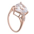 9ct Rose Gold 0.05ct Diamond And White Quartz Stone Set Ring