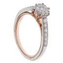 9ct White And Rose Gold 0.50ct Brilliant Cut Diamonds Disney Snow White Bow Cluster Ring