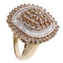 9ct Yellow Gold 2.00ct Diamond Cluster Ring