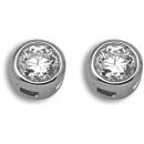 18 Carat White Gold 20pts Rubover Earrings