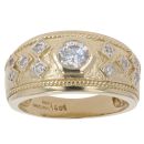 14ct Yellow Gold Cubic Zirconia Signet Ring