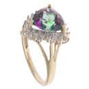 9ct Yellow Gold 0.03ct Diamond And Mystic Topaz Cluster Ring